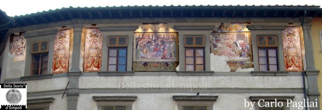 Palazzo Ghibellino con affreschi: fotosimulazione di Carlo Pagliai