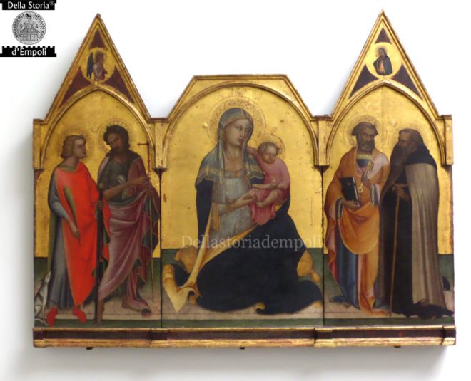 Lorenzo Monaco - 1404 - Trittico con Madonna con bambino tra i santi Donnino, Giovanni battista, Pietro e Antonio Abate