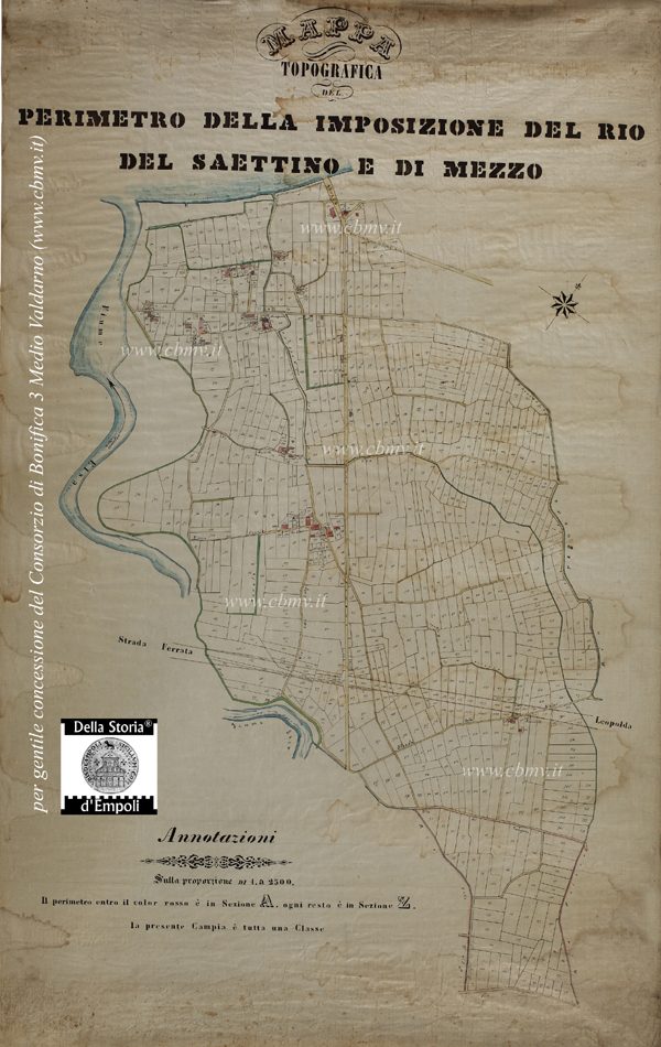 mappa n 15 Imposizione dei Rii di Saettino e di Mezzo (Marcignana) non datata