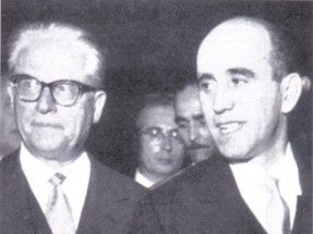 Mario Bini, insieme al Presidente Gronchi