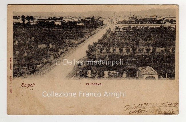Panorama di Empoli, visto dal campanile di Santa Maria a Ripa: siamo nel 1905.