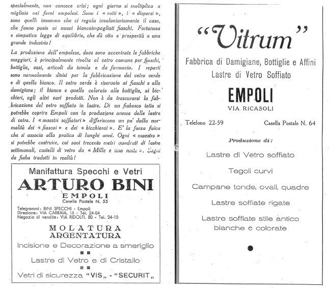 Pubblicità vetraria 1939