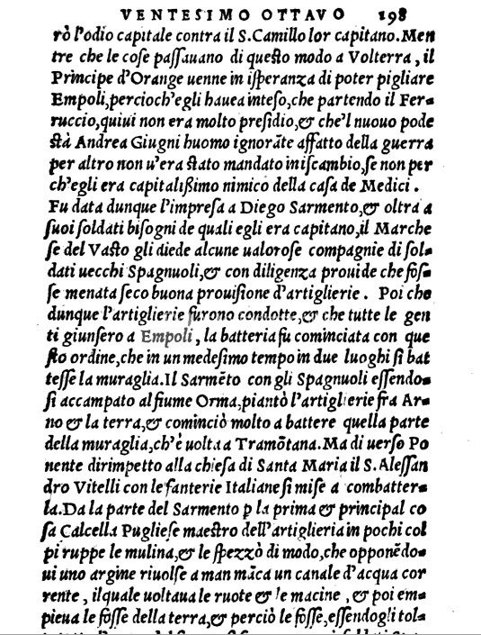 L’assedio di Empoli del 1530, cronica storica del Mons. Paolo Giovio scritta nel 1554