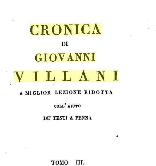 Empoli in alcune Rubriche della Nuova Cronica di Giovanni Villani