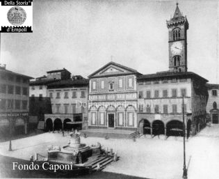 Collegiata con campanile ed oriuolo, e Piazza Farinata degli Uberti detta Piazza dei Leoni