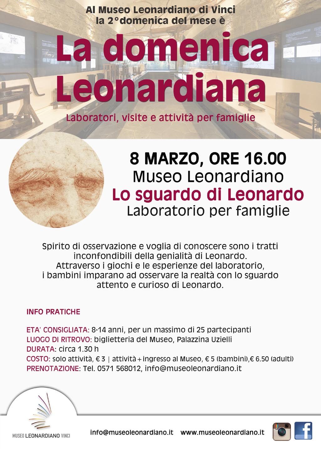 Al Museo Leonardiano la seconda domenica del mese è dedicata alle famiglie