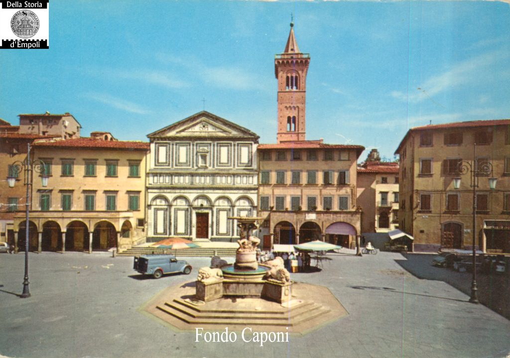Fondo Pietro Caponi: Empoli volume II, pag. 38: Collegiata, Piazza dei Leoni e la Fontana senza colonnini