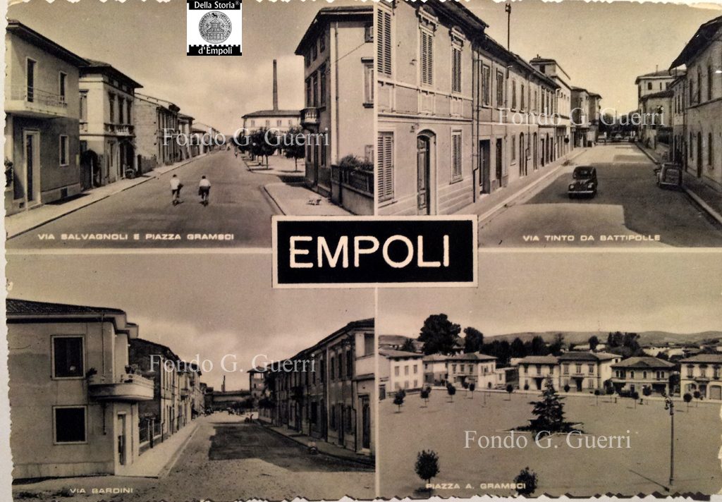 Cartolina d’epoca attorno a Piazza Gramsci di Empoli