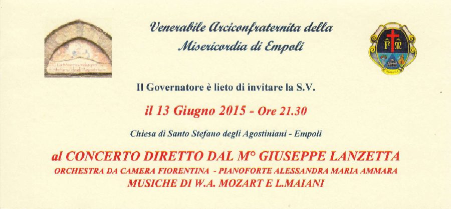 S. Agostino, 13 Giugno  21.30: concerto di M° Giuseppe Lanzetta