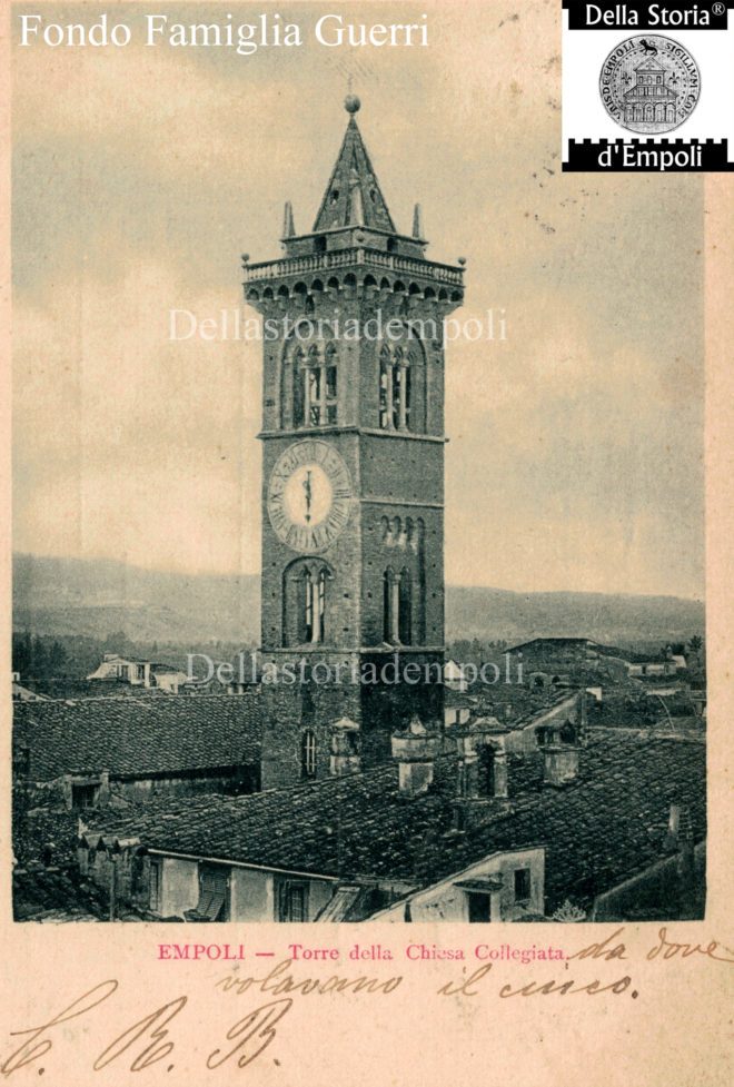 Empoli - Campanile Collegiata cartolina viaggiata nel 1900