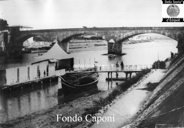 Fondo Caponi Empoli, Vol 1 pagina 13: il fiume Arno, le lavandaie, il ponte vecchio …