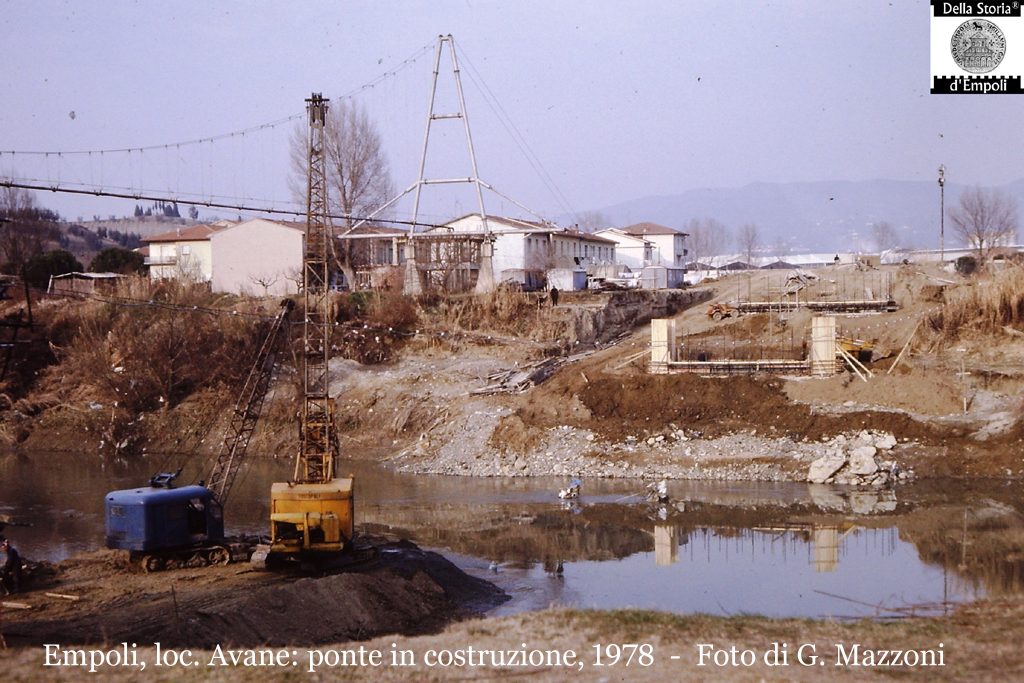 Empoli, loc. Avane: ponte in costruzione, Febbraio 1978