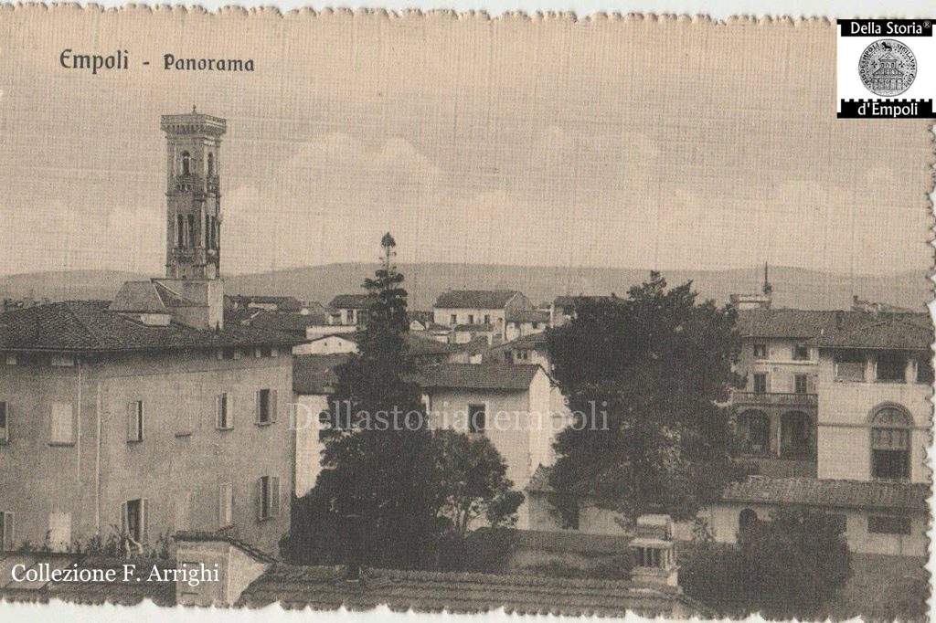 Empoli: Panorama d’epoca con Spedale vecchio e campanile di S. Agostino, collezione Franco Arrighi