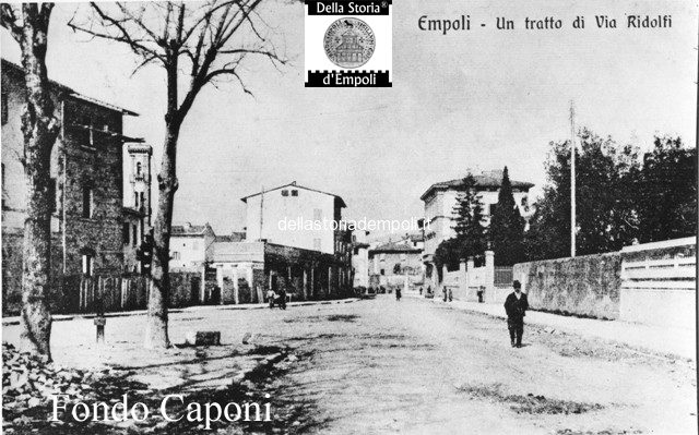 Fondo Caponi Empoli, Vol 1 pagina 11:  vedute di via Ridolfi, viale della Rimembranza e piazza Ferrucci