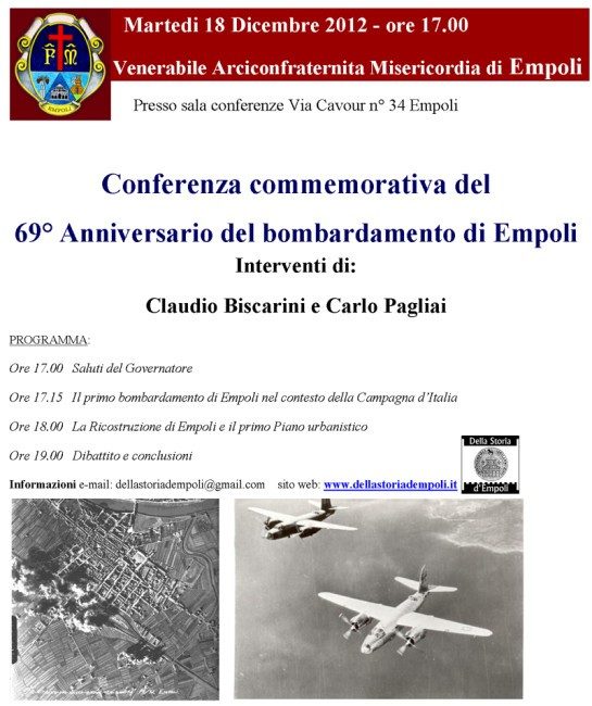 Conferenza commemorativa del 69° Anniversario del bombardamento di Empoli