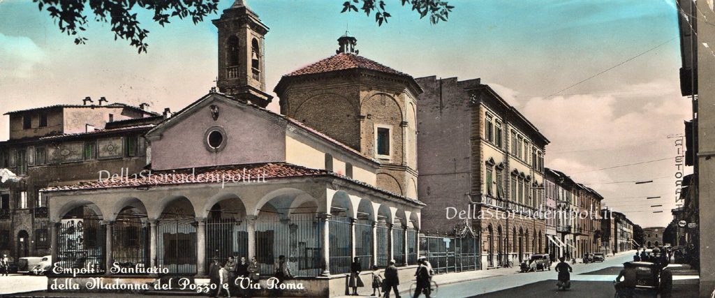 [cartolina]: Santuario della Madonna del Pozzo e Via Roma, anni Cinquanta