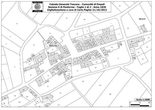 MAPPA CATASTO LEOPOLDINO PONTORME