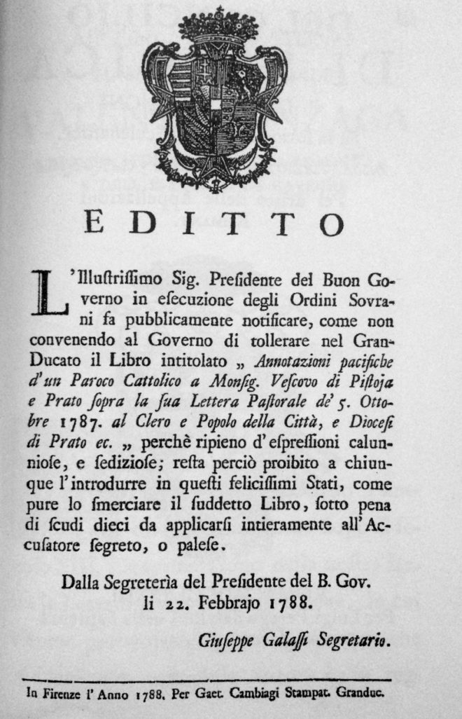 editto pietro leopoldo 1788