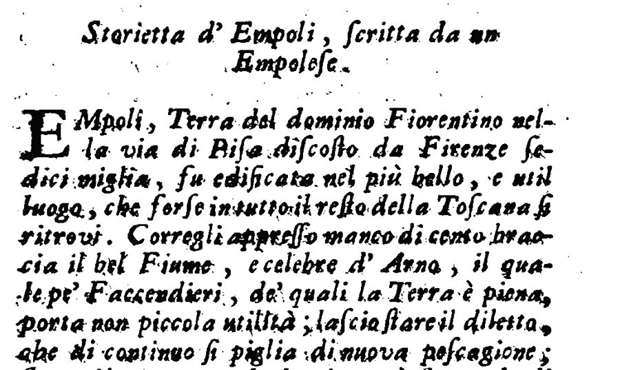 Storietta d’Empoli dell’Anonimo empolese, pubblicata da G. Lami nel 1741: documento originale