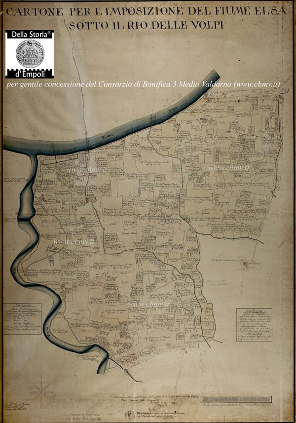 mappa n 09 Imposizione Elsa in loc. Carraja e Moretta (Marcignana) 1818 Luigi Martini