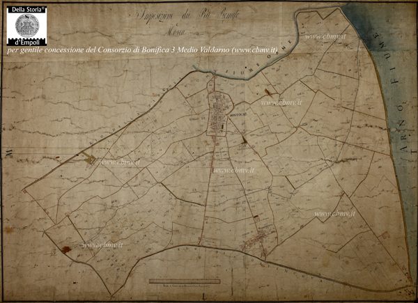 mappa n 14 Imposizione dei Rii Romito e Mosca, prima metà XIX sec.