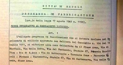 Il Programma di Fabbricazione di Empoli, 1952