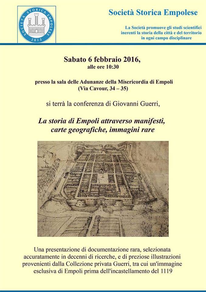 Conferenza di Giovanni Guerri sulla storia di Empoli attraverso manifesti, carte geografiche e immagini rare