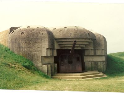 Una delle casematte a Longues-sur-Mer, normandia